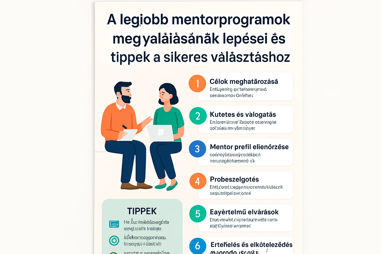 Két ember ül egymással szemben, laptop előtt, mentorprogram lépéseit beszélik meg.