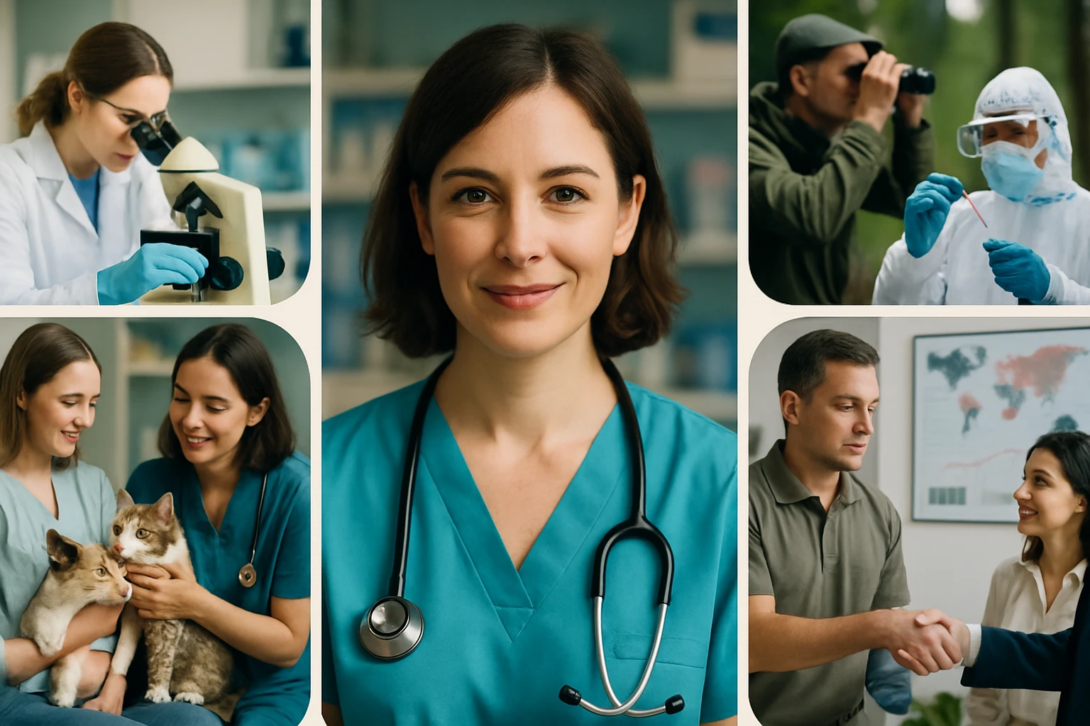 Egy fiatal nő orvosi köpenyben, stethoszkóppal a nyakában, mosolyogva néz a kamerába.