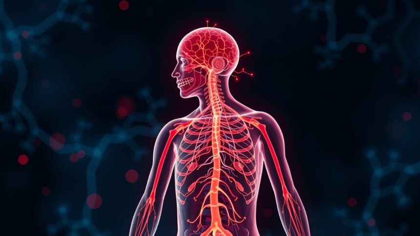 Autonóm idegrendszer grafikus ábrázolása, egészség és harmónia