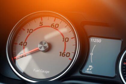 Üzemanyagszint-jelző a jármű műszerfalán