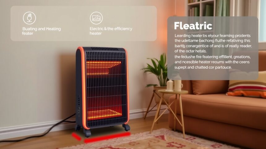 Modern villanykályha használatban, kényelmes lakótérben.