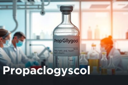 Propilén-glikol ampulla laboratóriumi környezetben