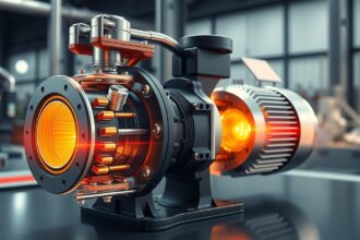 Vibrációs szivattyú részlete egy ipari környezetben.