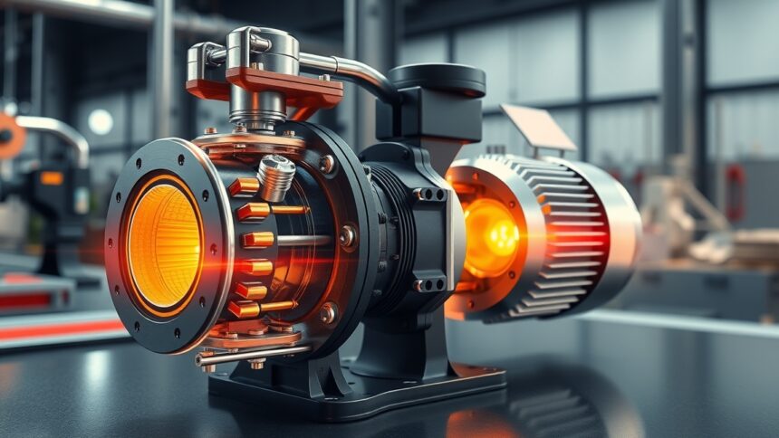 Vibrációs szivattyú részlete egy ipari környezetben.