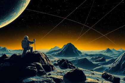 Űrhajós a zambiai tájon, felfedezésre várva