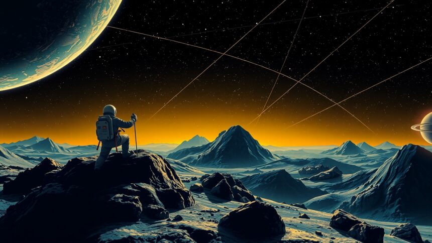 Űrhajós a zambiai tájon, felfedezésre várva