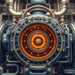 RBMK reaktor részlete egy energiaüzemben, grafit moderációval és csatornás üzemelés jellemzi.