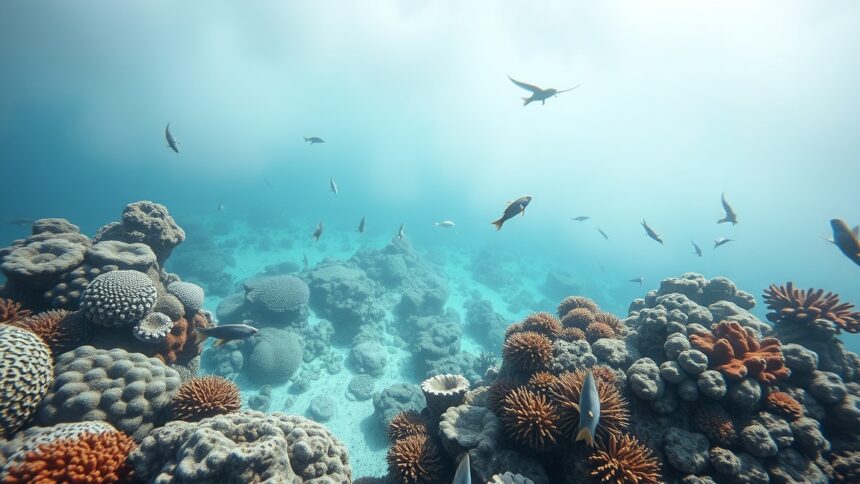 Korallzátonyok és vízi élőlények az óceánban
