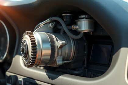 Autóklíma kompresszor részlet a jármű belsejében