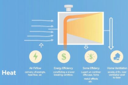 Rekuperátor működése és energiahatékonyság illusztrációja.
