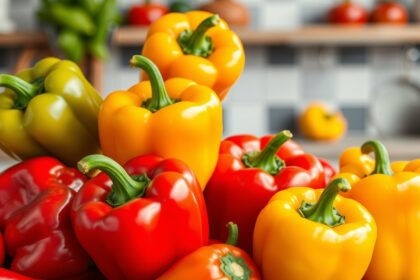 Többféle színű TV paprika, friss és egészséges