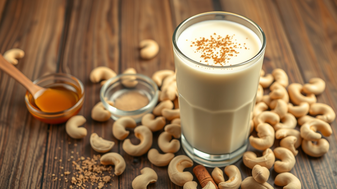 Kesudiótej, méz és fűszerek a konyhában, tápláló ital