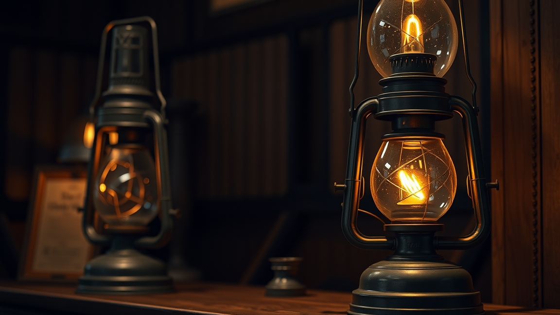 Benzinlámpa részlete, amely klasszikus fényforrást képvisel.