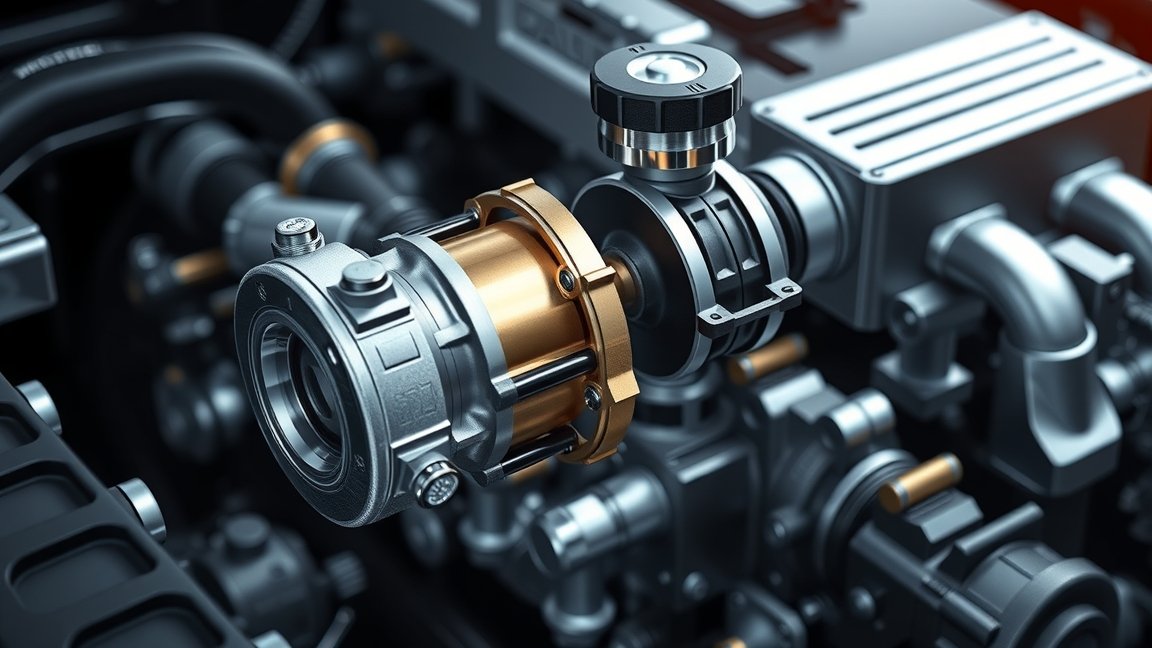 DISA szelep látványa egy modern autó motorjában