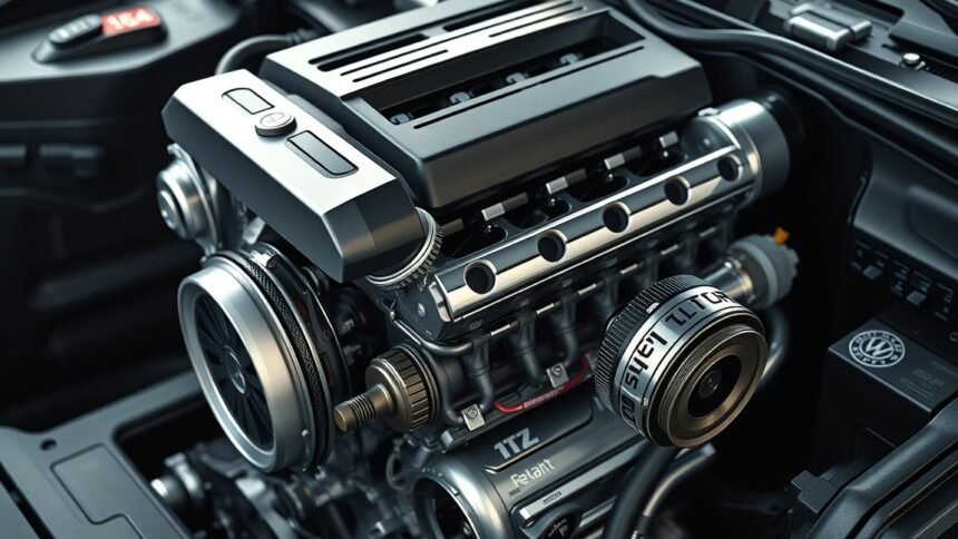 Valvetronic motorvezérlő rendszer részletei egy modern autó motorban