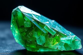 Dioptáz kristály, zöld színű gyógyító kő, természetes ásvány