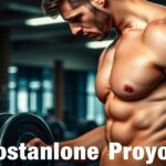 Férfi testépítő gyakorlatot végez a teremben, drostanolone hatásairól.