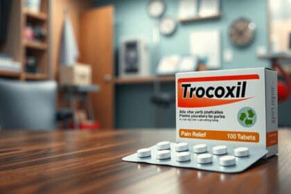 Trocoxil fájdalomcsillapító gyógyszer doboza és tablettái