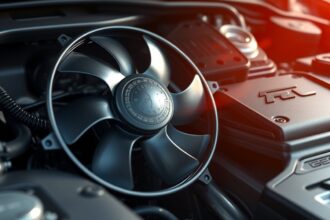 Autó hűtőventilátora az motorban, a hűtés biztosítása érdekében.