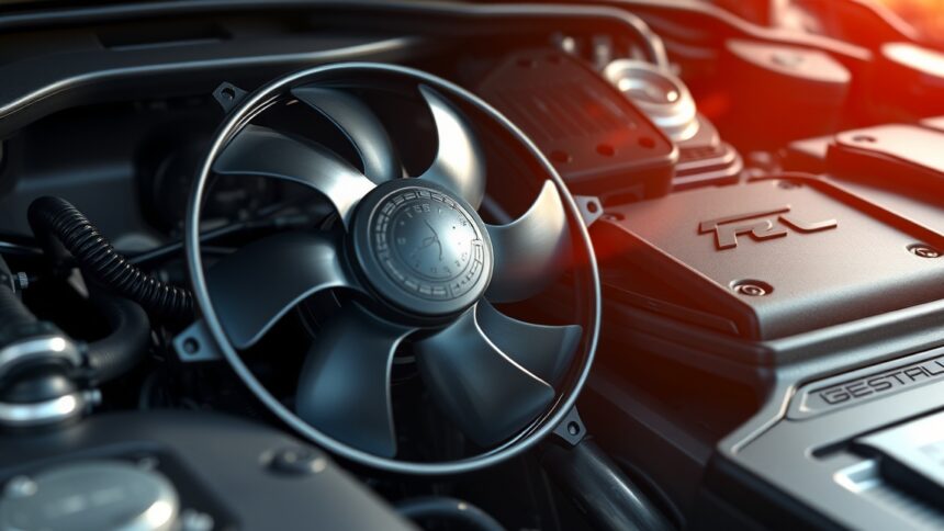 Autó hűtőventilátora az motorban, a hűtés biztosítása érdekében.