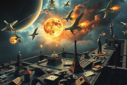 Fantasztikus ábrázolás az emberi eszmék hatásáról és jövőnkről.