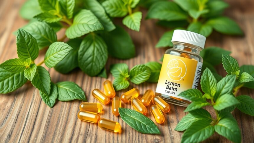 Citromfű kapszula és friss citromfű levelek