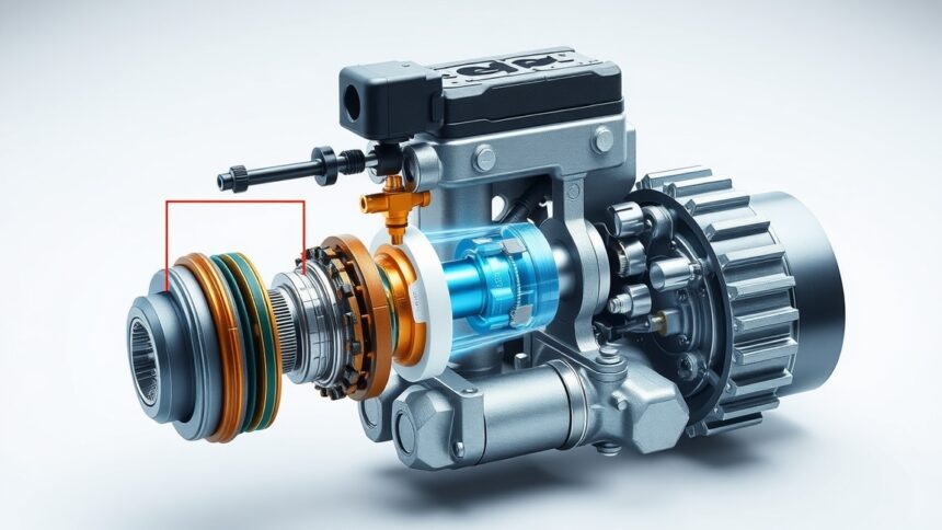 Kopogásérzékelő működését bemutató mechanikai rendszer ábra