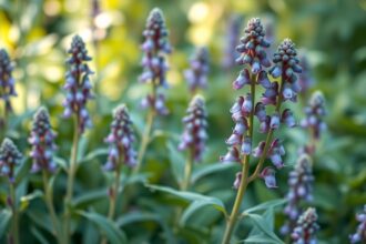 Kecskeruta virágok a természetben, elősegítve az egészséget.