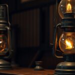 Benzinlámpa részlete, amely klasszikus fényforrást képvisel.