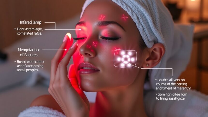 Infralámpa arcápolás során, a bőr fiatalításához és kollagéntermelés serkentéséhez.