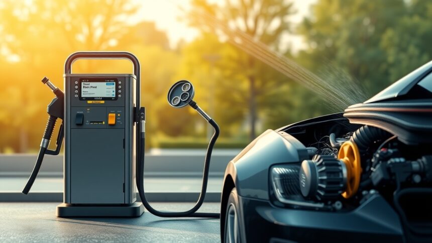 Benzinpumpa és autó motor működése a töltőállomáson