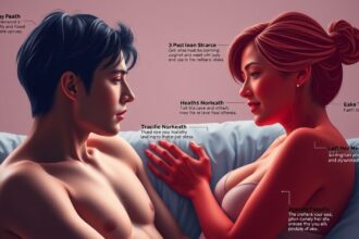 Pár romantikus pillanata, amely a szexuális egészség hatásait tükrözi.