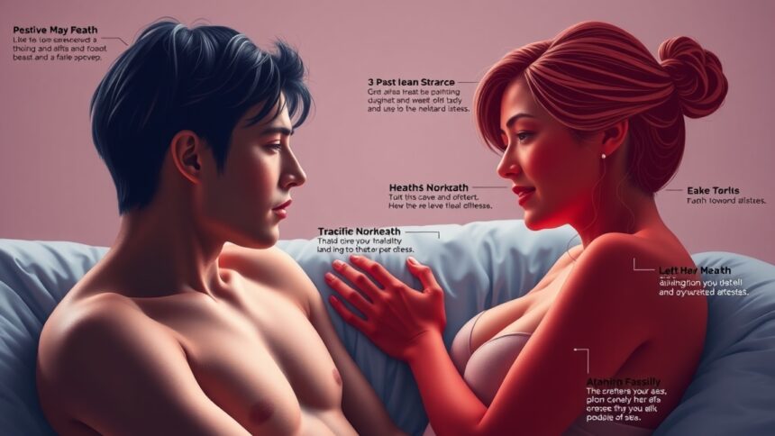 Pár romantikus pillanata, amely a szexuális egészség hatásait tükrözi.