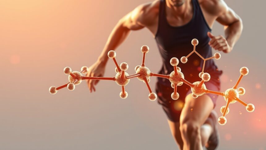 Futó sportoló mellette látható propionát molekula