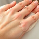 Hidrokrémmel kezelt kéz paraffinborítás előtt.