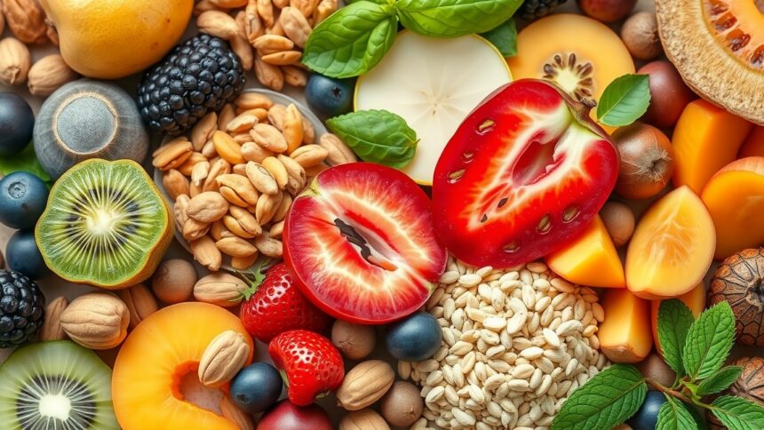 Friss gyümölcsök és magvak egészséges táplálkozáshoz