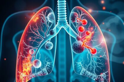 Az ecet tüdőre gyakorolt hatásait bemutató illusztráció.