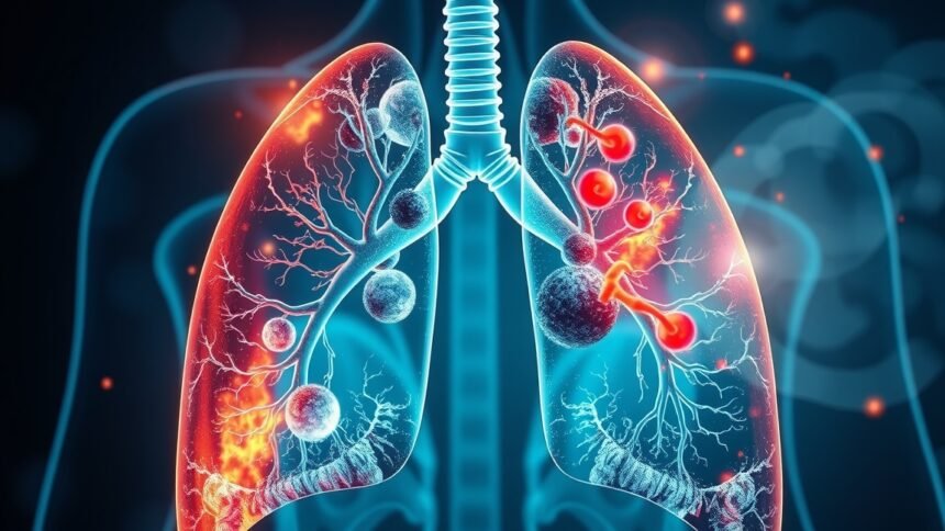 Az ecet tüdőre gyakorolt hatásait bemutató illusztráció.