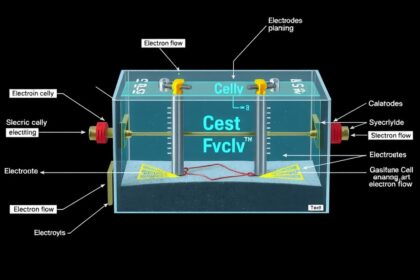 Galvánelem működése és elektronáramlás illusztráció