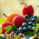 Friss gyümölcsök és zöldségek egészséges táplálkozáshoz.