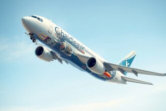 Repülőgép emelkedés közben, aerodinamikai elvek alapján.