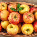 Friss almák kosárban, egészséges táplálkozás szimbóluma