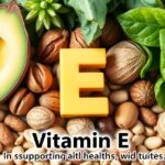 E-vitamin egészséges élelmiszerek, mint avokádó és diófélék.