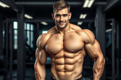 Testépítő bemutatja a Dianabol hatásait az edzőteremben.