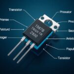 Tranzisztor bemutatása, három lábbal és feliratozással