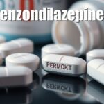 Benzodiazepinek: fehér tabletták és gyógyszeres doboz