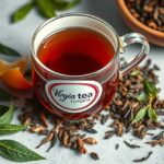 Szűztea Forte tea antioxidánsokkal és friss zöld levelekkel.