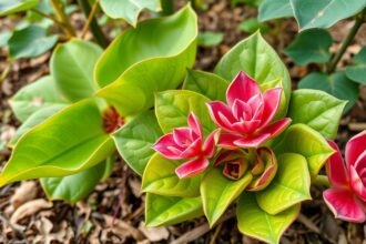 Caralluma Fimbriata növény gyönyörű virágai és levelei