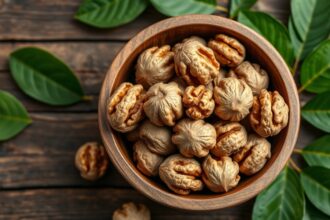 Friss diók tálban, természetes szívvédő hatással.