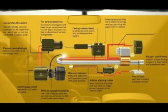 A vákuumos központi zár működését bemutató ábra autóban